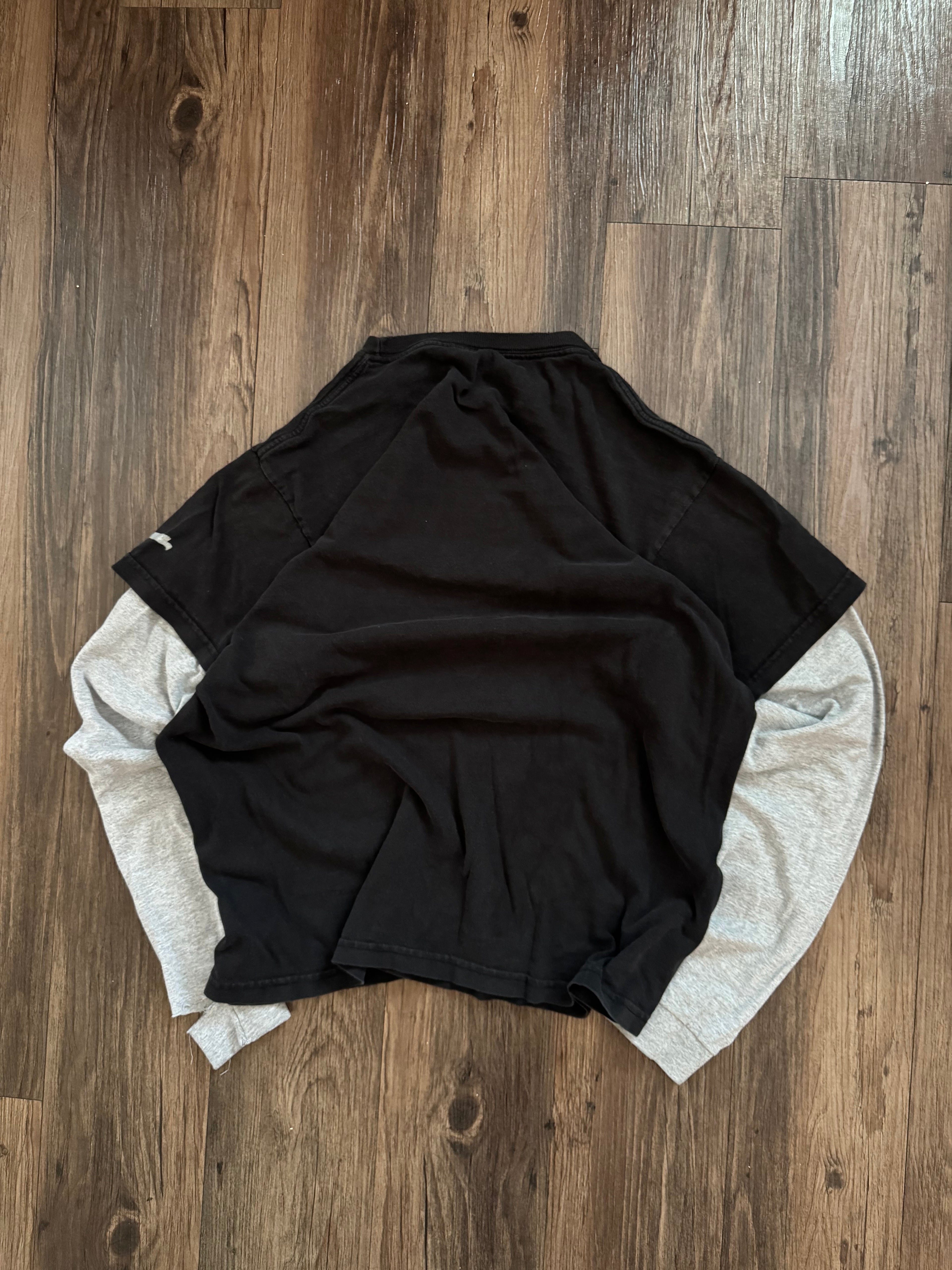 Y2k Big Brother Core Skull T-shirt with long sleeve under