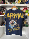 VINTAGE Warning! TAZ AOP T-shirt