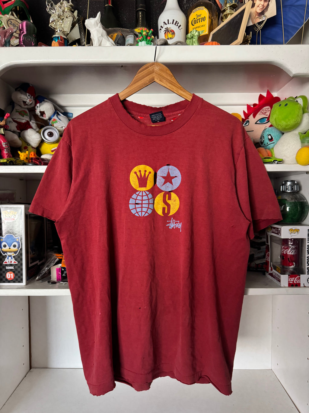 90s Stussy T-shirt With Great Distressing