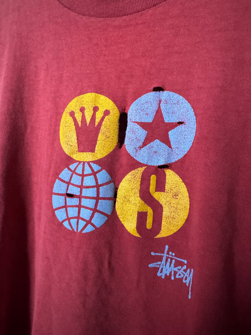 90s Stussy T-shirt With Great Distressing