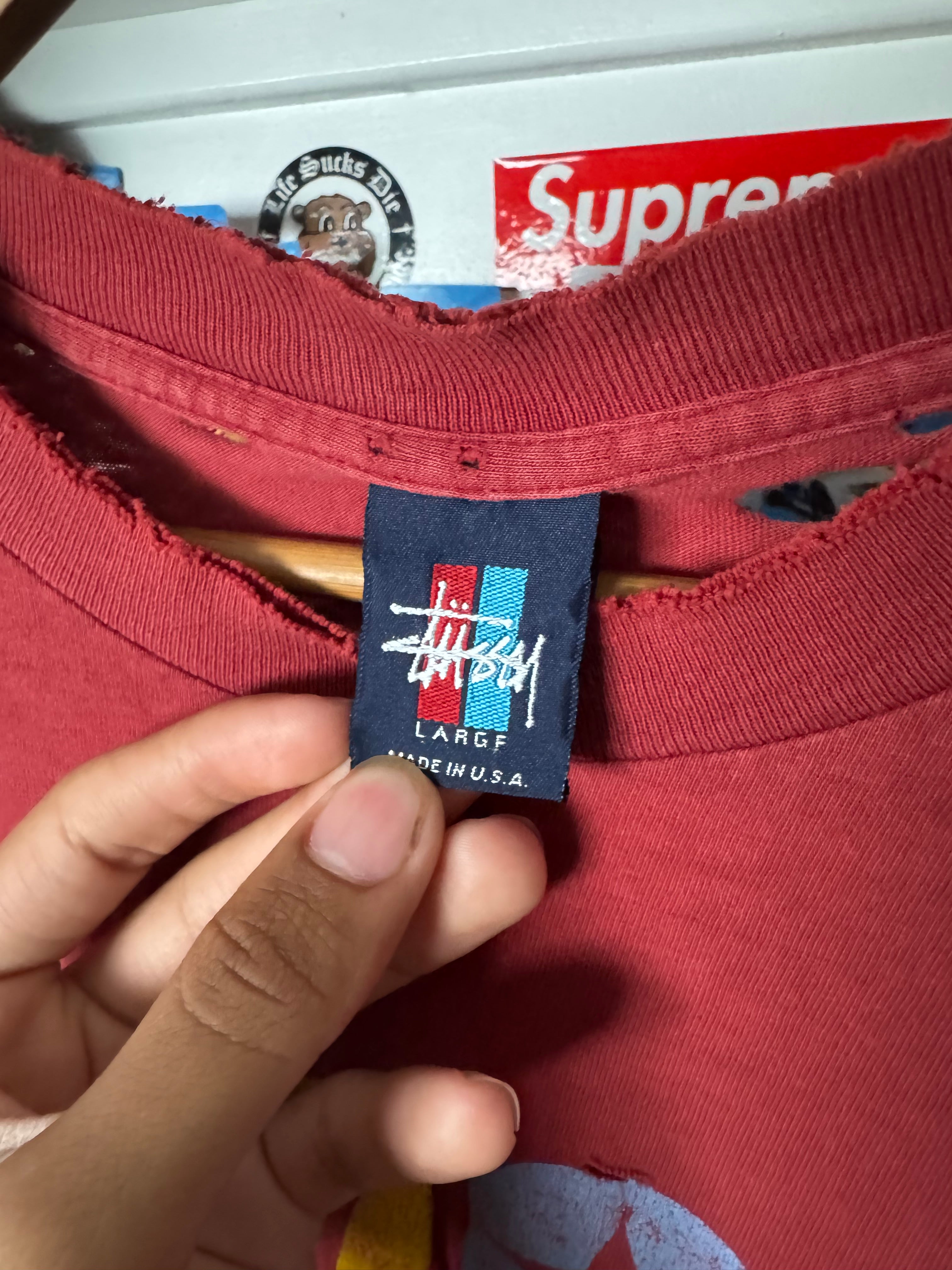 90s Stussy T-shirt With Great Distressing