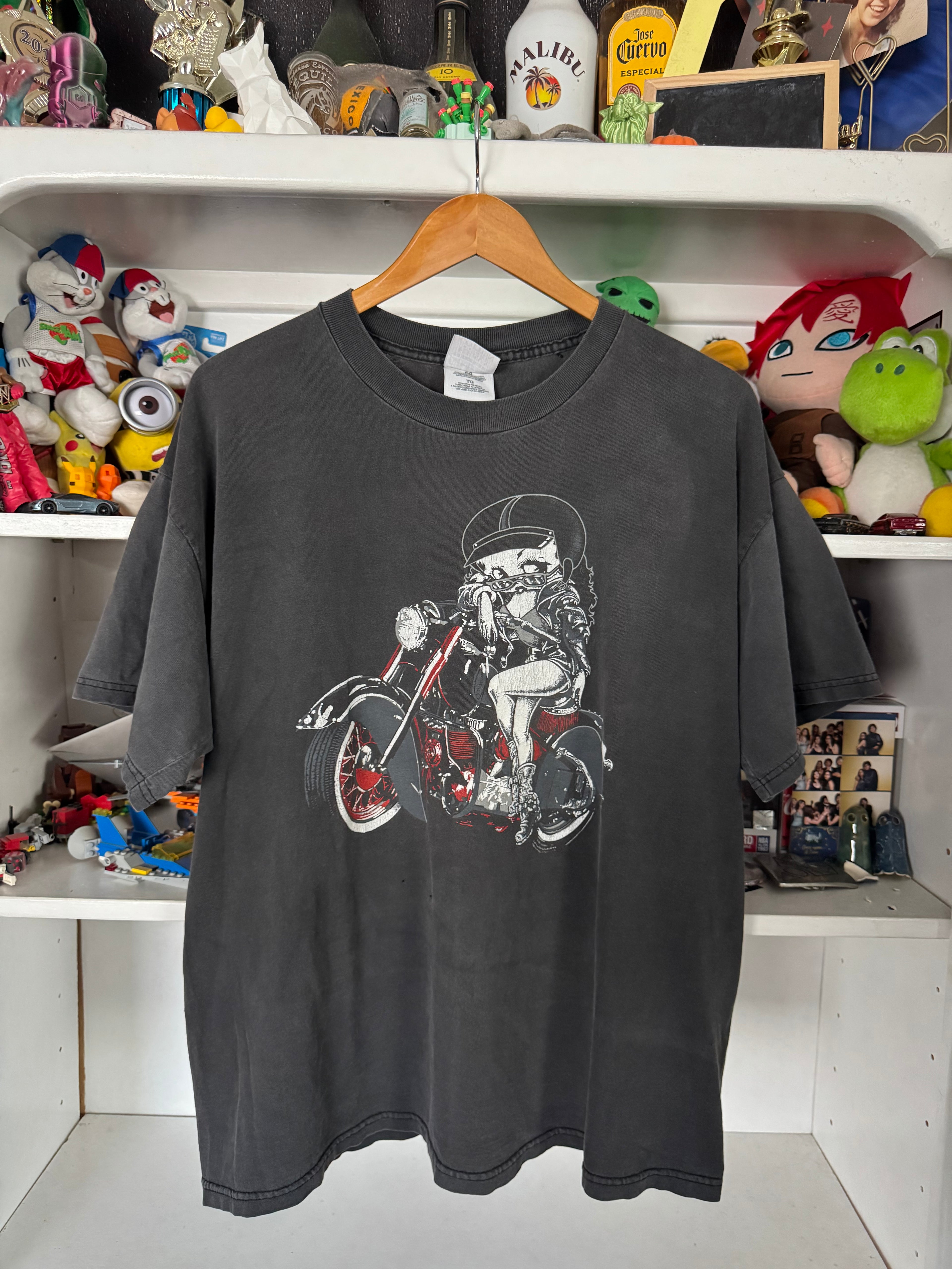 FADED OUT BETTY BOOP MOTORCYCLE T-shirt
