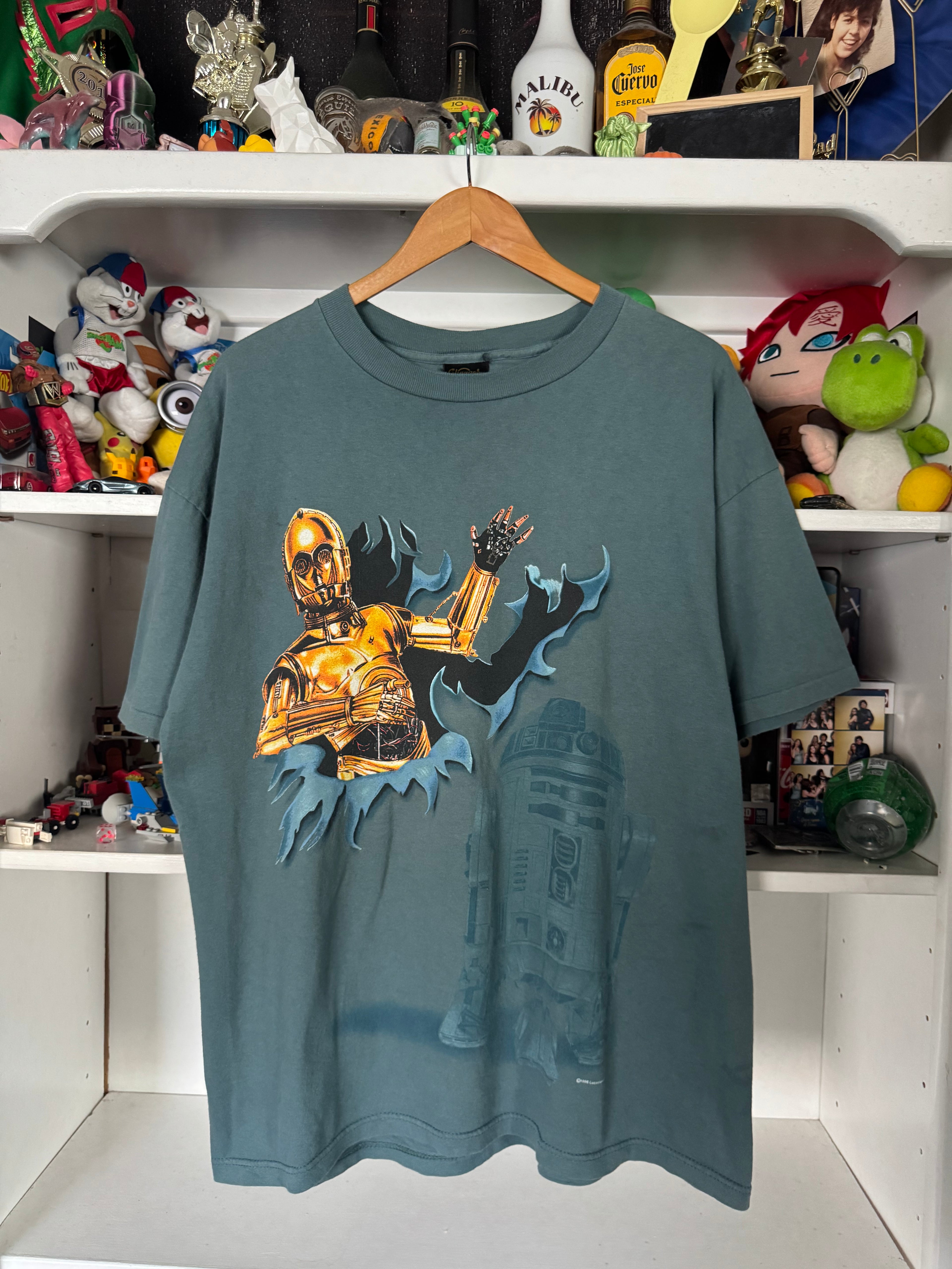 90s Rare Star Wars C3-PO Rip Through T-shirt