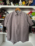Bitch Skateboard Plaid Collared Short Sleeve Zip Up